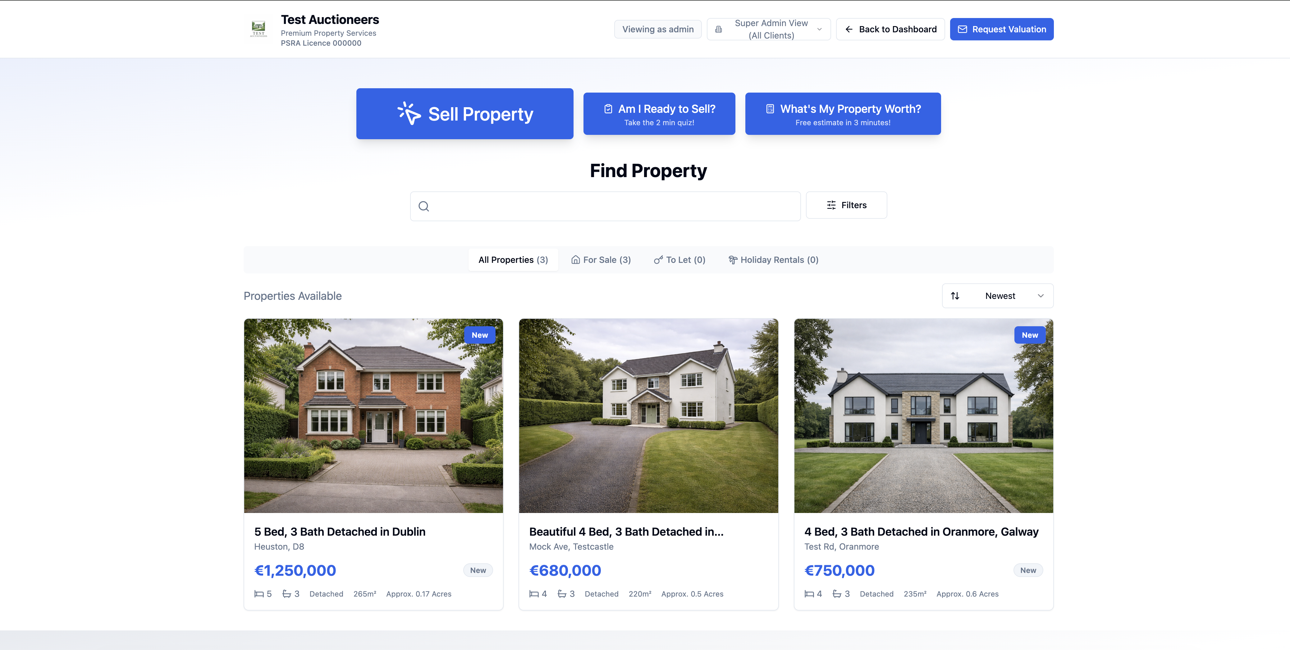 CRM and property website