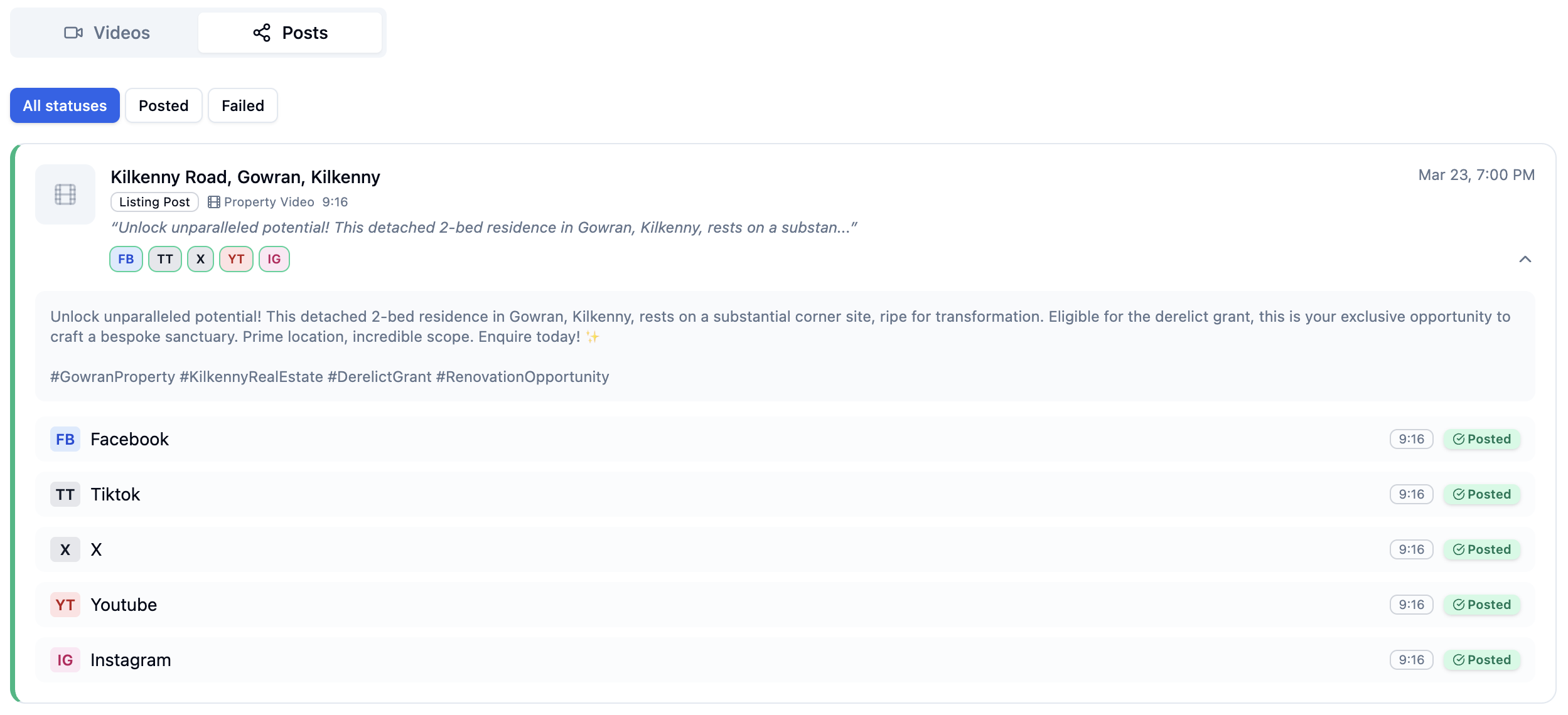Multi-platform social media posting